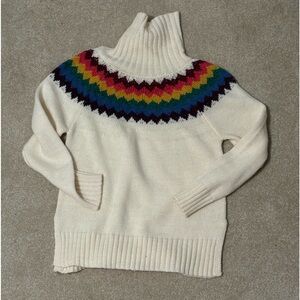 White and rainbow sweater